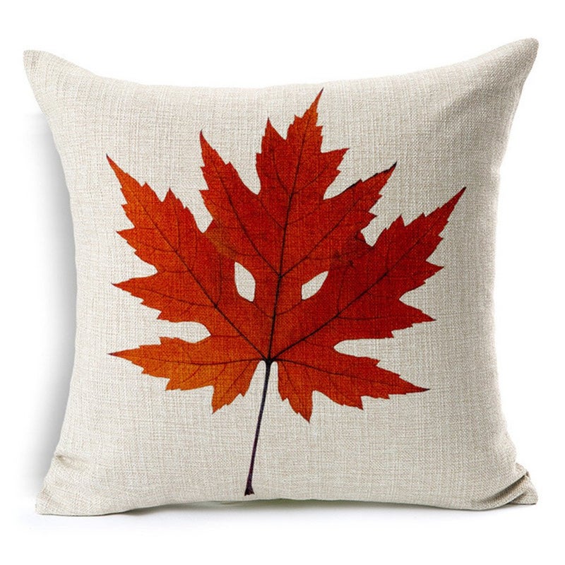 All Smiles Fall Throw Pillow Covers 18x18 Set of 4 Decorative Thanksgiving Autumn Kitchen Home Decor Cushion for Porch Couch Outside Outdoor Harvest Decorations Maple Leaves - Image 5